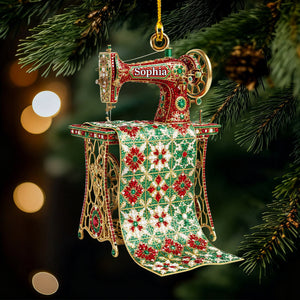 Personalized Name Sewing Machine Ornament, XMas Gift for Sewing Lovers