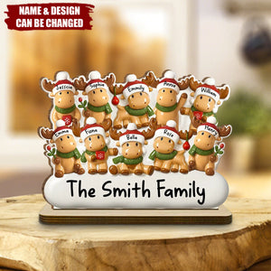 Cute Family - Personalized Custom 2-Layer Wood Plaque With Flat Base