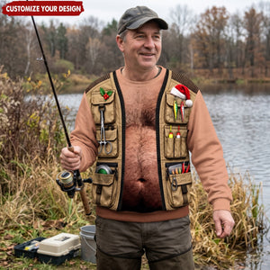 Funny Christmas Fishing Vest – Personalized Ugly Sweatshirt