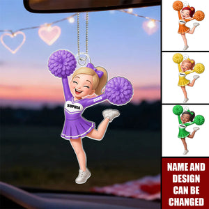 Cheerleader Girl - Personalized Car Hanger, Gift for Daughter, for Granddaughter
