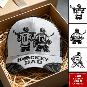 Father's Day Gifts, Hockey Dad, Grandpa - Personalized Cap