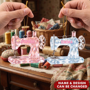 Crystal-Style Sewing Machine – Personalized Acrylic Custom Shape Ornament
