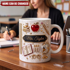 Luxury Teacher Name - Personalized Custom Coffee Mug