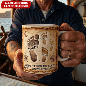 Dad Footprint - Personalized Custom Coffee Mug, Gift For Dad