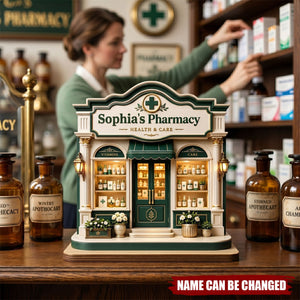 Personalized Pharmacy Wooden Plaque, Custom Name Apothecary Decor, Pharmacist Gift