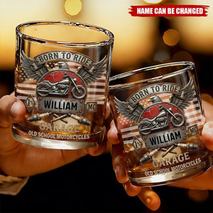 Born To Ride - Personalized Whiskey Glass, Gifts For Bikers