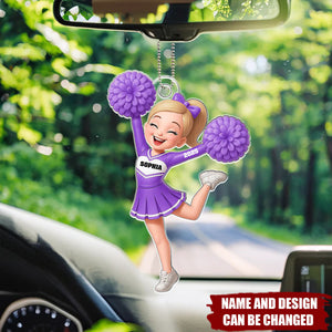 Cheerleader Girl - Personalized Car Hanger, Gift for Daughter, for Granddaughter