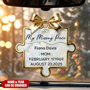 Custom Acrylic Car Ornament - Personalized Memorial Sympathy Gifts For Loss Of Mom, Dad