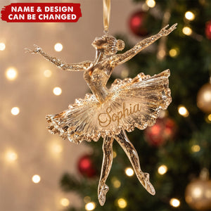 Personalized Ballerina Ornament, Custom Name Ballet Christmas Ornament, Ballerina Dancer Gift