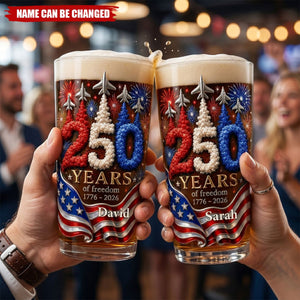 Independence Anniversary - Personalized Beer Glass