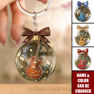 Guitar Dreams Acrylic Keychain Personalized Gift