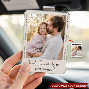 Custom Photo Drive Safe Daddy - Personalized Car Visor Clip, Fathers Day Gift For Dad, Husband