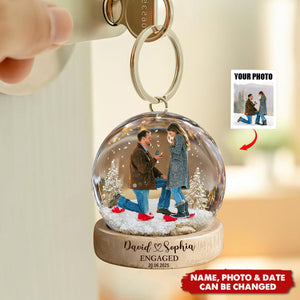 Our First Christmas Engaged Keepsake - Personalized Acrylic Keychain