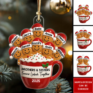Gingerbread Brothers Sisters Siblings In Hot Cocoa Christmas Personalized Acrylic Ornament
