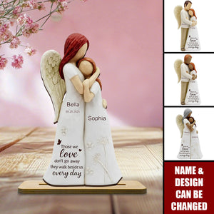 Those We Love Don't Go Away Mom Dad 3D Effect Personalized Standing Wooden Plaque