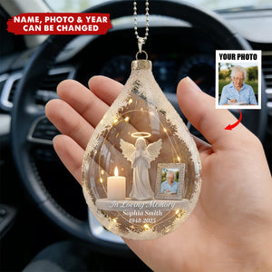 Custom Photo Angel Candle - Personalized Car Acrylic Hanging Ornament