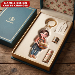 Sewing Is My Happy Place - Personalized Acrylic Keychain