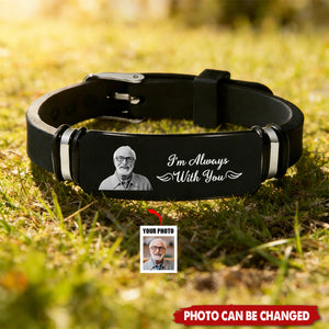 Personalized Memorial Silicone Bracelet - 'I'm Always With You' Photo Keepsake
