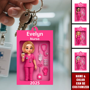 Nurse In Toy Box - Personalized Acrylic Keychain, Gift For Nurse, For Co-workers