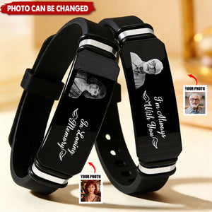 Personalized Memorial Silicone Bracelet - 'I'm Always With You' Photo Keepsake