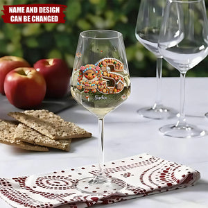 Happy Family - Personalized Family Wine Glass With Long Stem