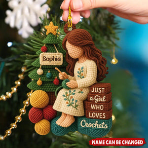 Crochet Girl - Personalized Christmas Acrylic Ornament