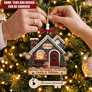 Key To New Beginnings - Personalized New Home Wooden Ornament With Tag