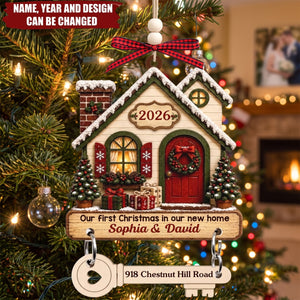 Key To New Beginnings - Personalized New Home Wooden Ornament With Tag