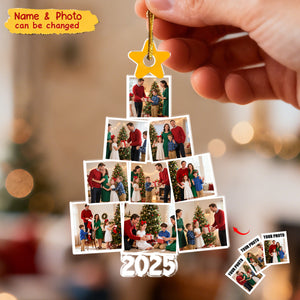 Photo Family Tree Christmas Gift For Family - Personalized Photo Ornament