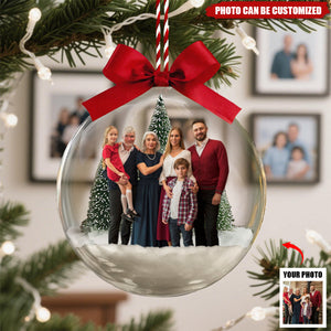Christmas Ornaments With Family Picture - Personalized Family Photo Acrylic Ball Ornament
