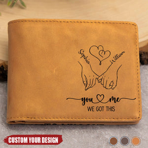 In Case You Need A Little Reminder - Personalized Leather Wallet - Gift For Couple
