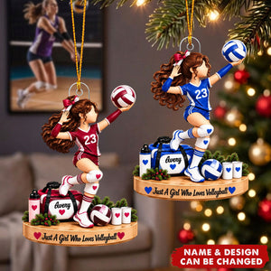 Personalized Volleyball Girl Acrylic Ornament - Gift For Girls