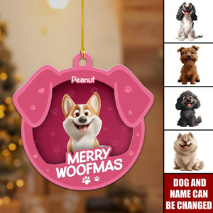 Furry Joy Dog Face Toy Box Personalized Acrylic Ornament, Christmas Gift for Dog Lovers