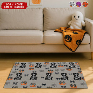 Halloween Pet Pumpkins Spiderwebs Coquette Bows Pattern - Personalized Runner Rug