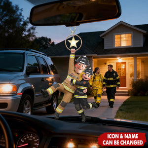 Firefighter Couple Hanging Car Ornament - Personalized Gifts For Couple