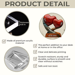 Couple Heart - Personalized Custom Shaped Acrylic Plaque, Gift For Couple
