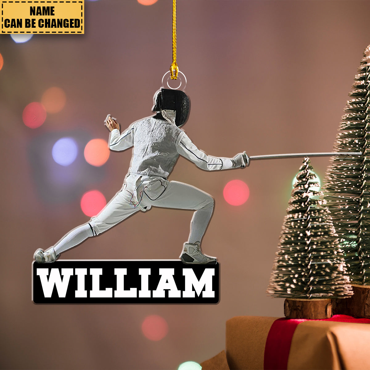 Personalized Fencing Ornament - Great Gift For Fencer Lover