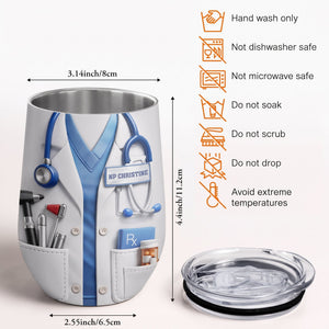 Physician Assistant Lab Coat - Personalized Wine Tumbler