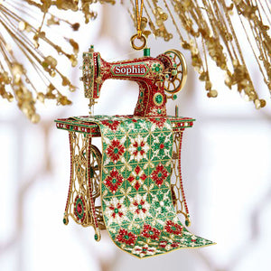 Personalized Name Sewing Machine Ornament,  XMas Gift for Sewing Lovers
