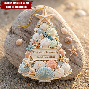 Personalized Coastal Christmas Tree Ornament