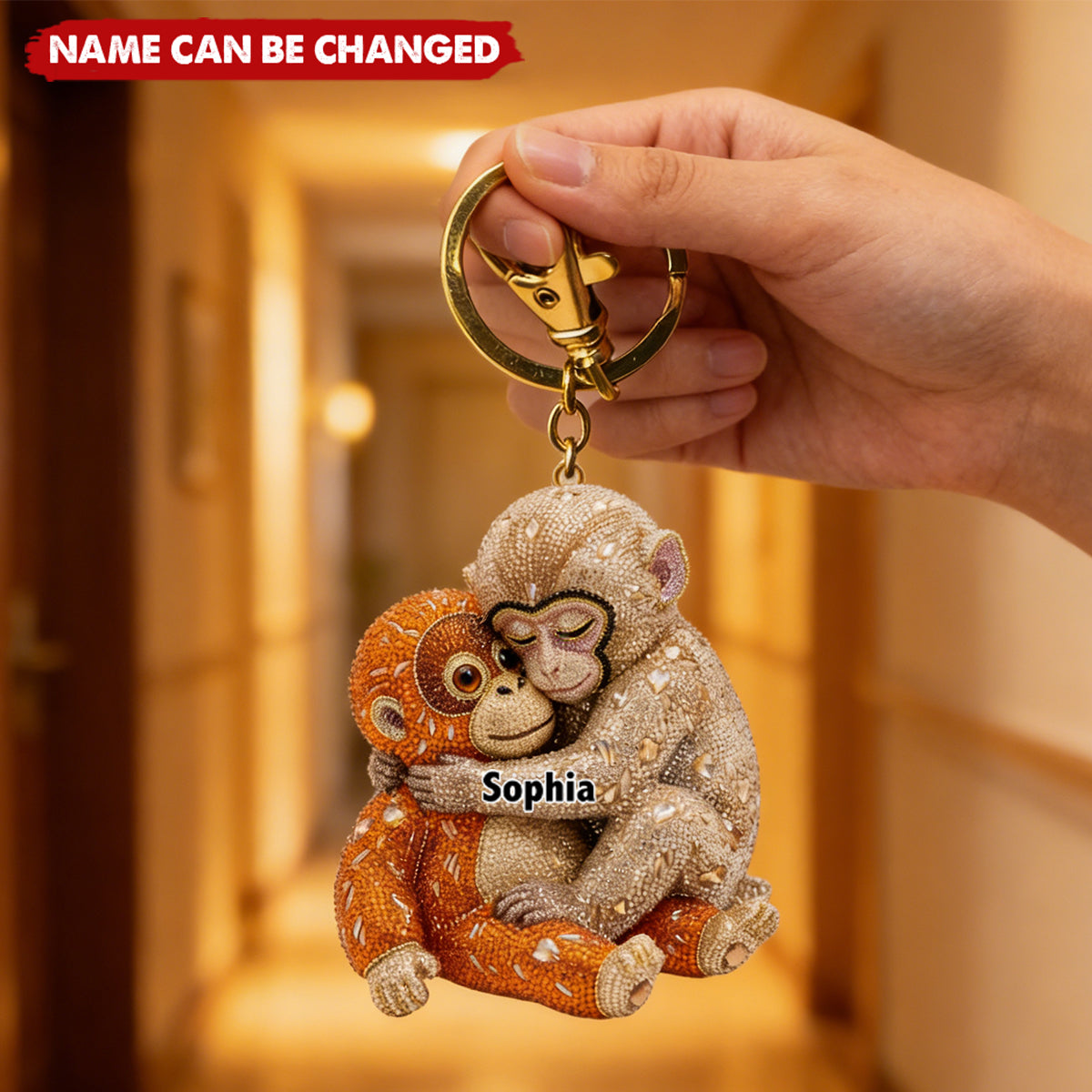 Monkey Punch  Acrylic Keychain - Personalized Gifts