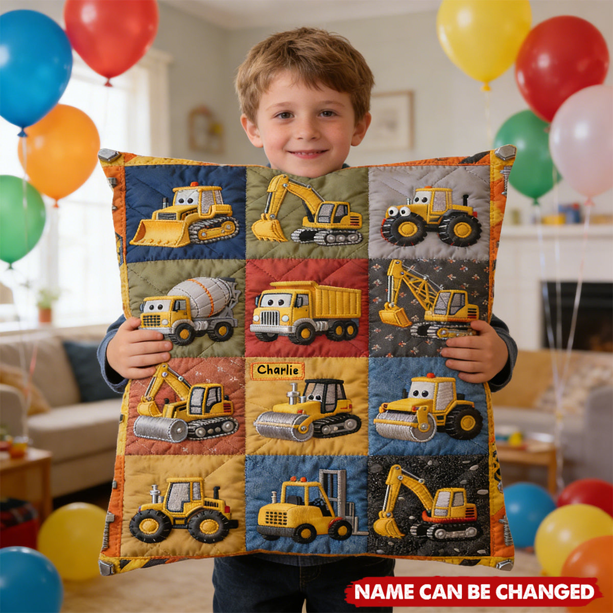 Construction Machines  - Personalized Pillow