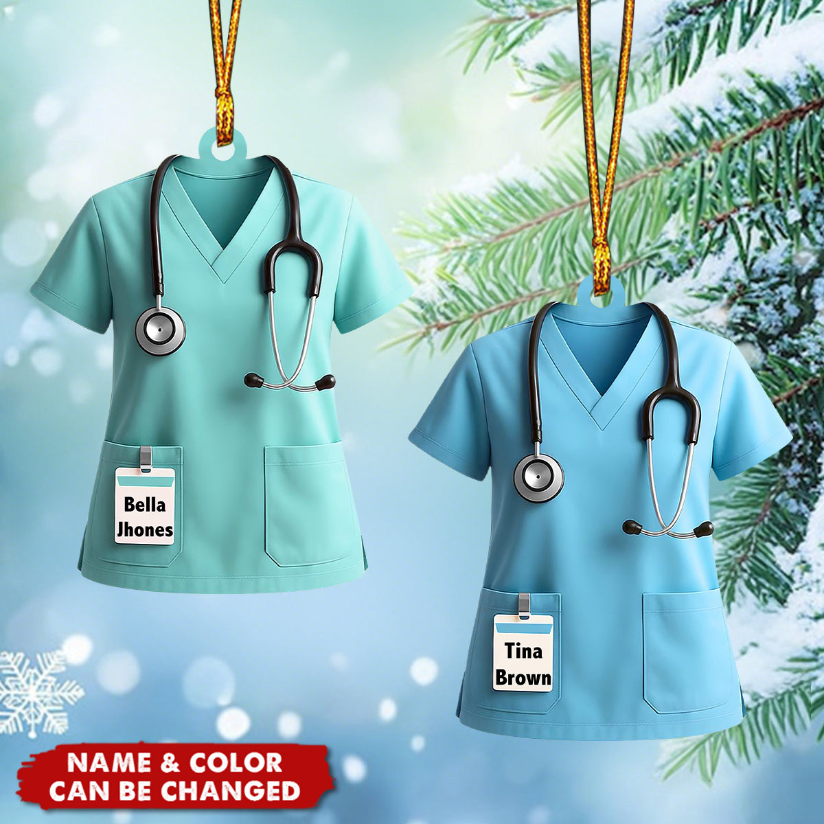 Personalized Nurse Uniform Ornament, Medical Christmas Keepsake