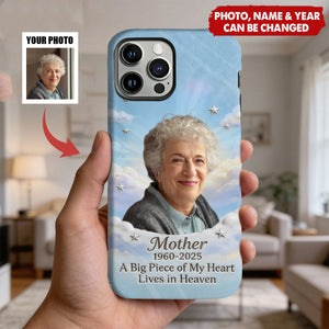 Custom Photo A Big Piece Of My Heart - Personalized Memorial Full Print Phone Case