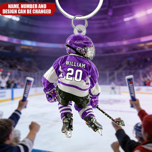Hockey Player - Personalized Acrylic Keychain