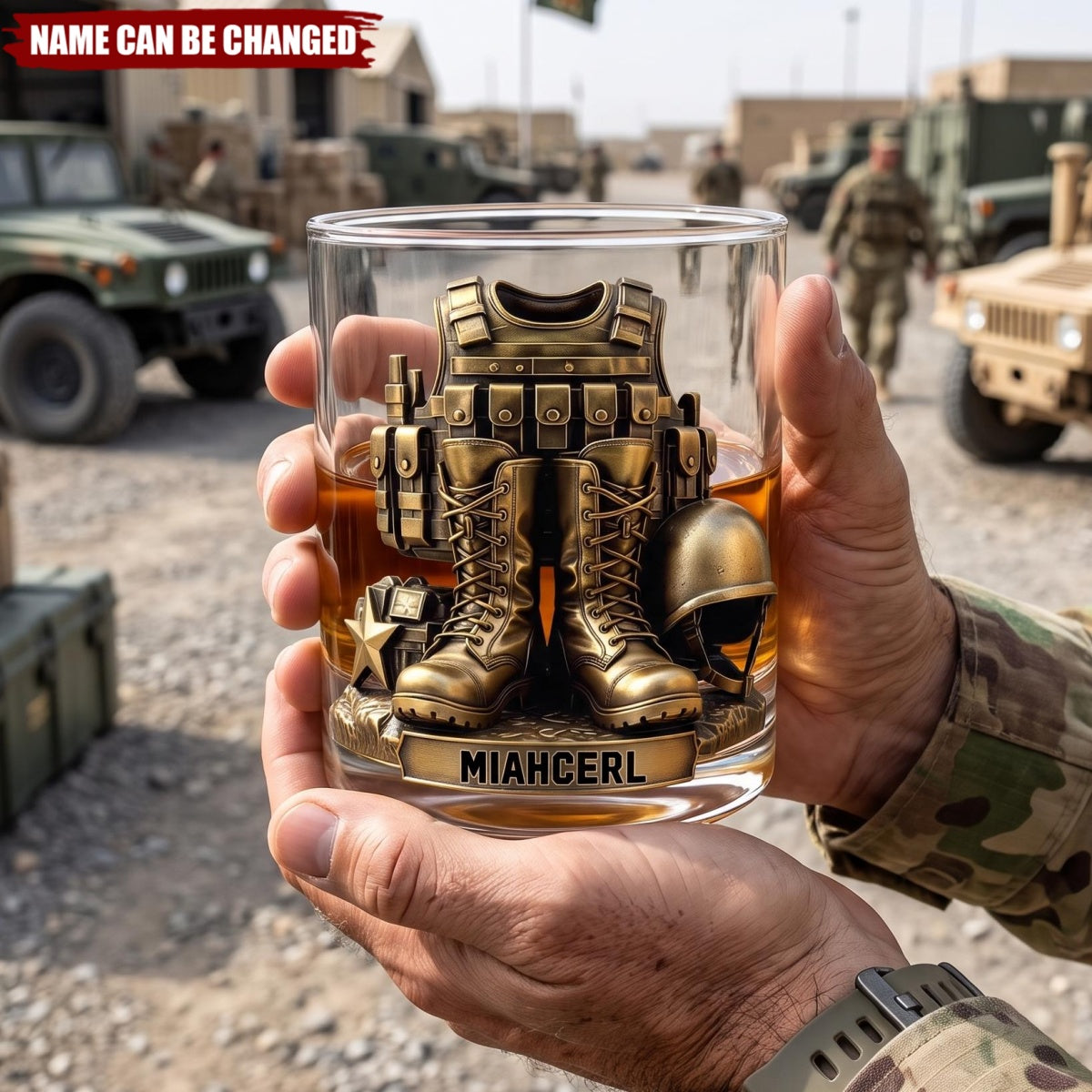 Tactical Combat Gear - Personalized Custom Whiskey Glass