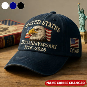 United States 250th Anniversary - Personalized Flag Patriotic Classic Cap