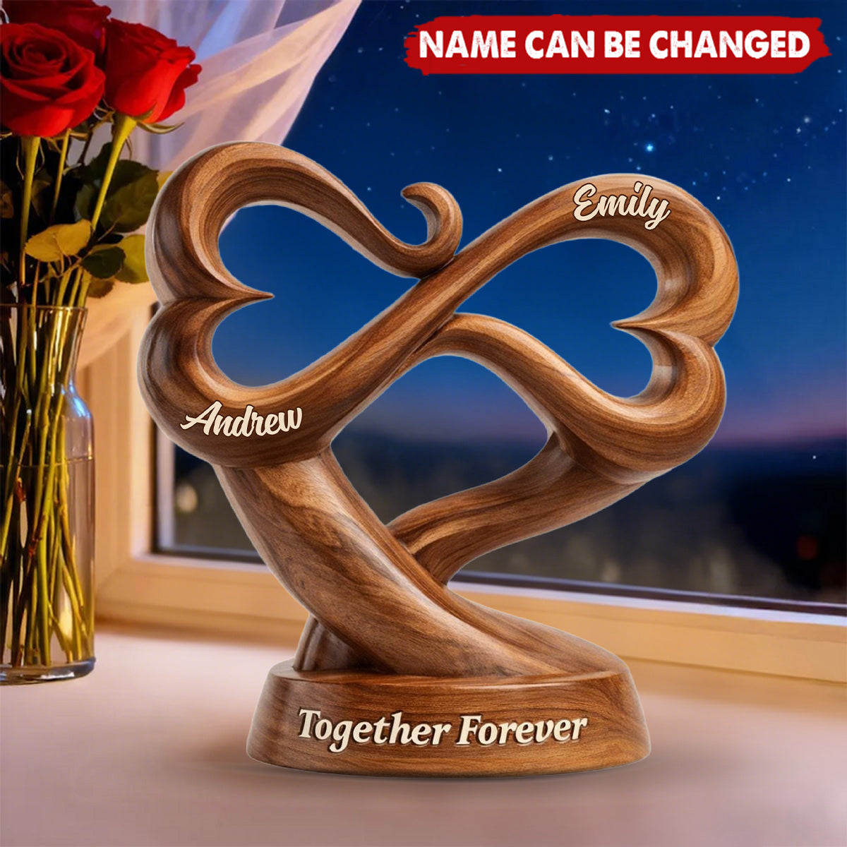 Infinity Heart - Personalized Custom Shaped Acrylic Plaque, Gift For Couple