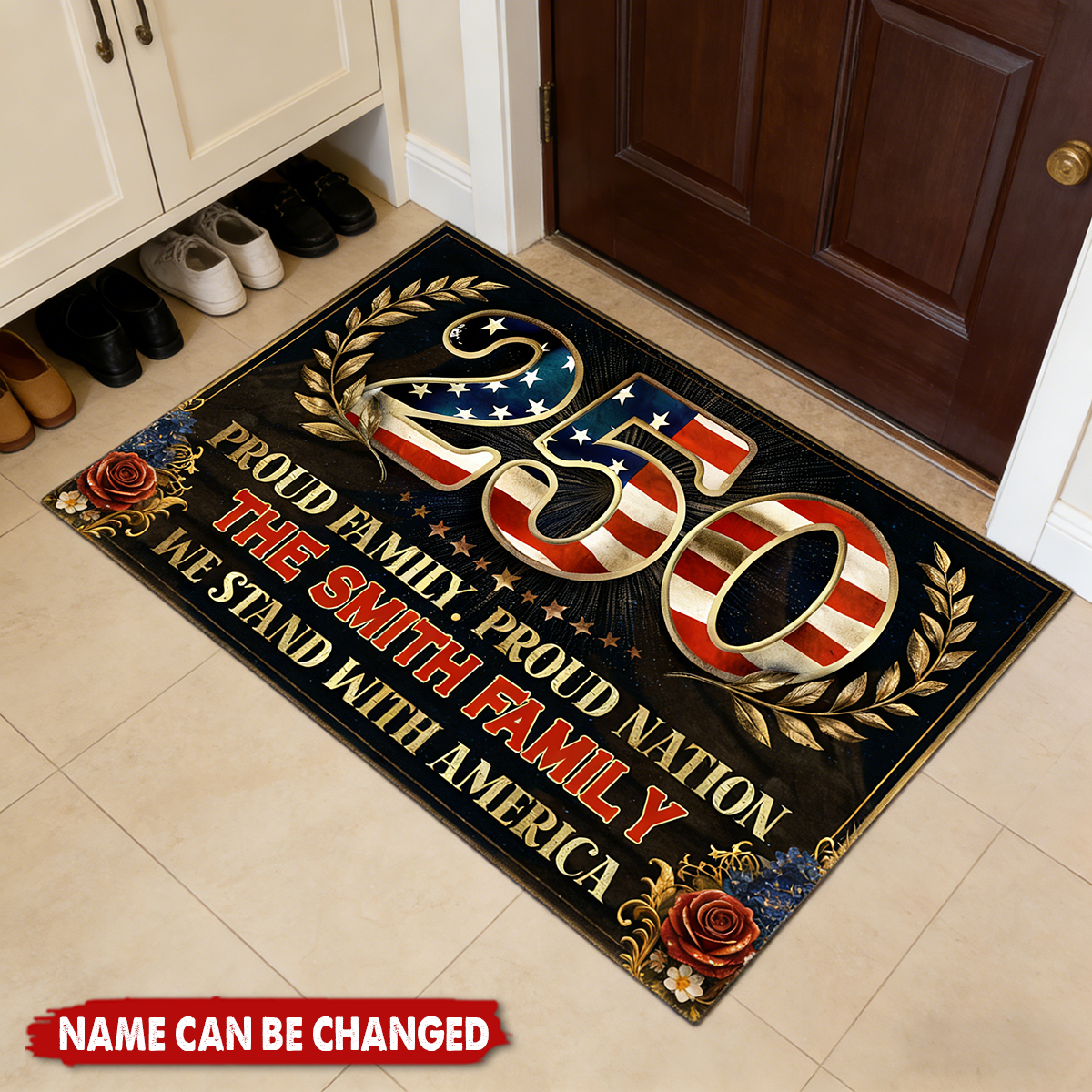 Proud Family. Proud Nation - Personalized Doormat