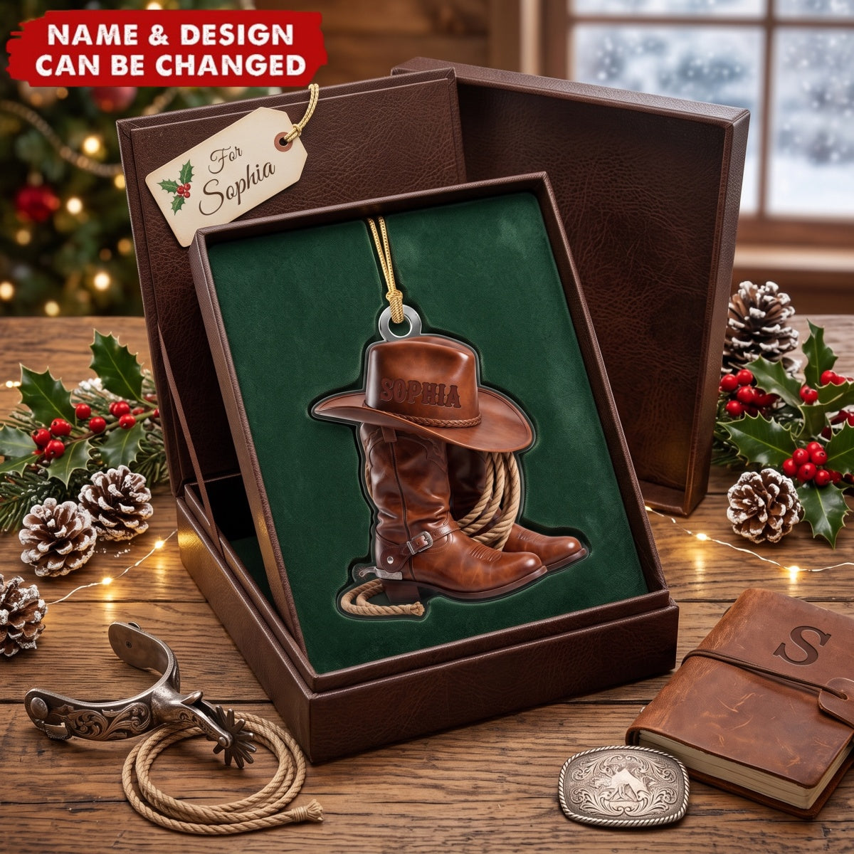 Cowgirl Boots - Personalized Acrylic Custom Shape Ornament